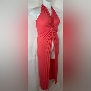 Free People Beach Watermelon Pink Front Twist Halter Midi NWOT Size XS SKU1106